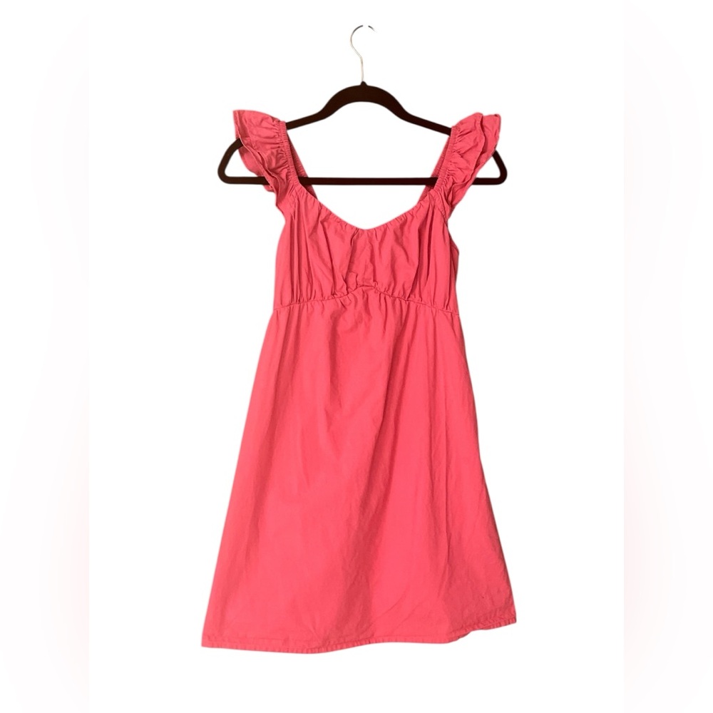 Sim & Sam pink Sleeveless Mini Dress 100% Cotton Ruffle Lined